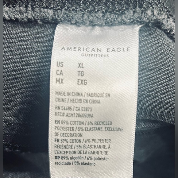 GUC American Eagle SZ XL black high rise stretch flare leg jegging/waist 33”-38” - Picture 6 of 7